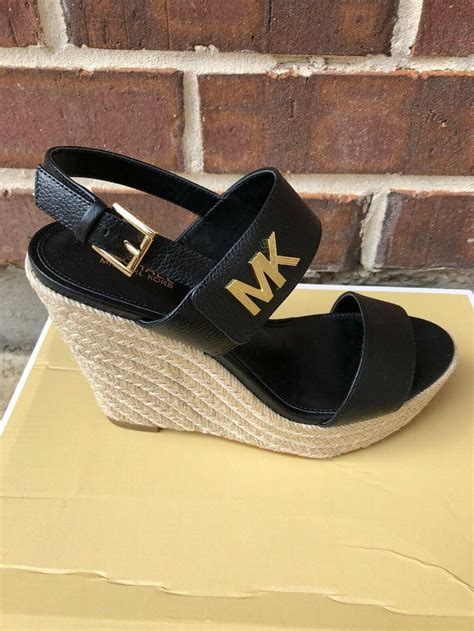 Michael Kors Deanna Leather And Jute Wedge size 6 